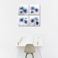 thumbnail image 5 of Blue Flower Wall Art for Bathroom Bedroom Living Room Blue and White Wall Decor Floral Painting Canvas Print Picture for Home Decorations Framed Artwork Ready to Hang (16x16inchx4), 5 of 6