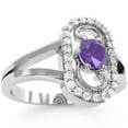 thumbnail image 2 of Split Band Amethyst Diamond Cocktail Ring In 14k White Gold, 2 of 6