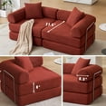 thumbnail image 5 of 73''Convertible Sleeper Sofa Modular Couch for Living Room, Corduroy Floor Sleeper Sofa Bed with Fixed-Shape Frame, Comfy Boneless Cloud Couch Loveseat, No Assembly Required,Red, 5 of 9