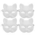 thumbnail image 2 of 4 Pcs Blank Cat Masks with Mesh for DIY Halloween Paintable Plastic Cat Masks for Creative DIY Projects Cat Masks for Cosplay, 2 of 4
