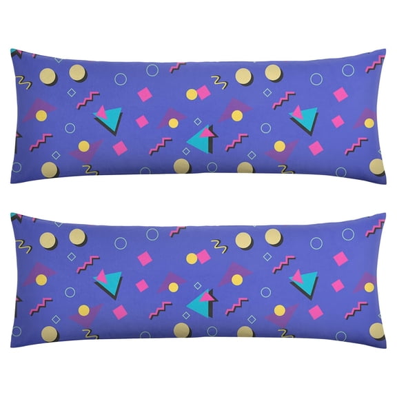 Abstract Geometric Body Pillow Cover 20x54 - Soft Full-Length Pillowcase with Invisible Zipper - Breathable Rainbow Gradient Pillow Cover for Sleeping & Maternity Support