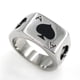 thumbnail image 2 of Anillo de acero inoxidable para hombre, poker pala ace, plata negra (styel 6) Afortunado Sencillez, 2 of 4