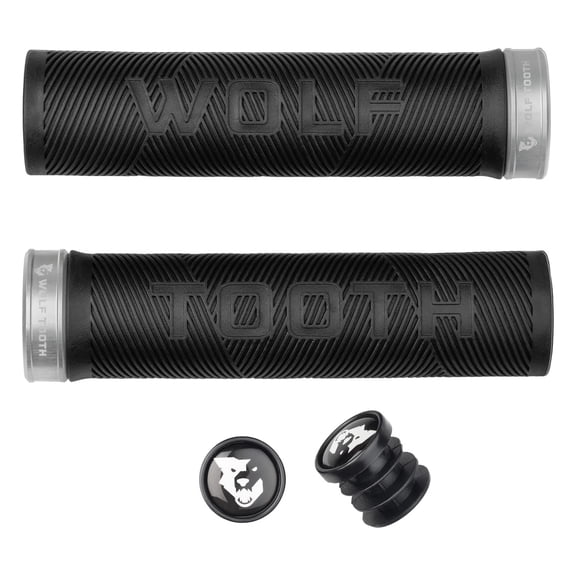 Wolf Tooth Echo Lock-On Grips - Black Grip/Silver Collar