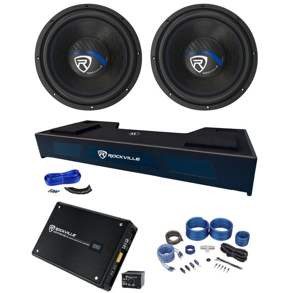 (2) Rockville 12" Subwoofers Sub Box Enclosure Amp For 2019  Dodge Ram Crew Cab