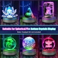 thumbnail image 4 of 6 Colors LED Light Base, 3 Inch Non-Slip Round Stand Display Plate Flat & Spherical Recess Show Crystal Ball Stand with Sensitive Touch Switch, Suitable for 3D Crystal Glass Art, 4 of 5