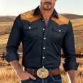 thumbnail image 3 of Western Cowboy Shirts for Men Long Sleeve Casual Collared Button Down Dress Shirt Mens Country Shirts, 3 of 6