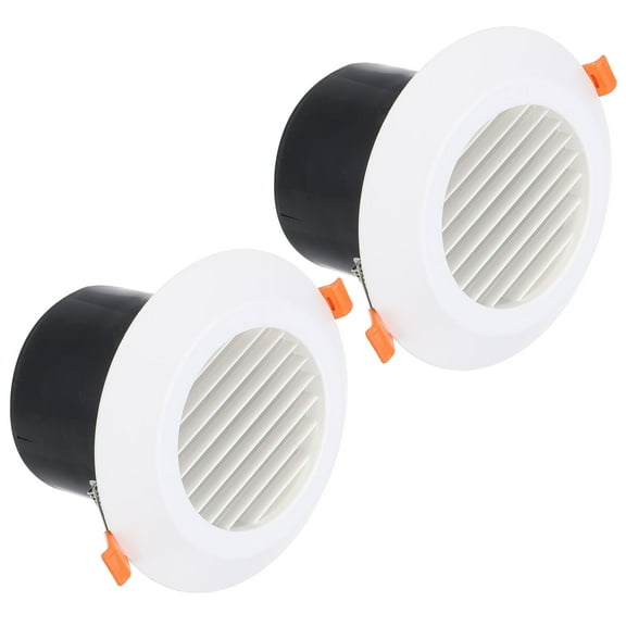 Uxcell 4 Inch Round Air Vent Spring Loaded, 2pcs ABS Soffit Exhaust Vent with Louver Grille for Home Office, White