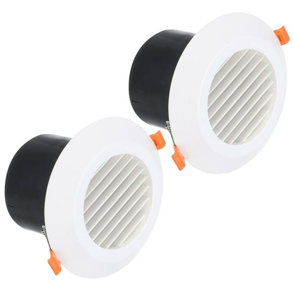 Uxcell Ventilación Redonda de 4 Pulgadas con Resorte, 2pcs Ventilación de Escape ABS con Rejilla de Persiana para Oficina en Casa, Blanco