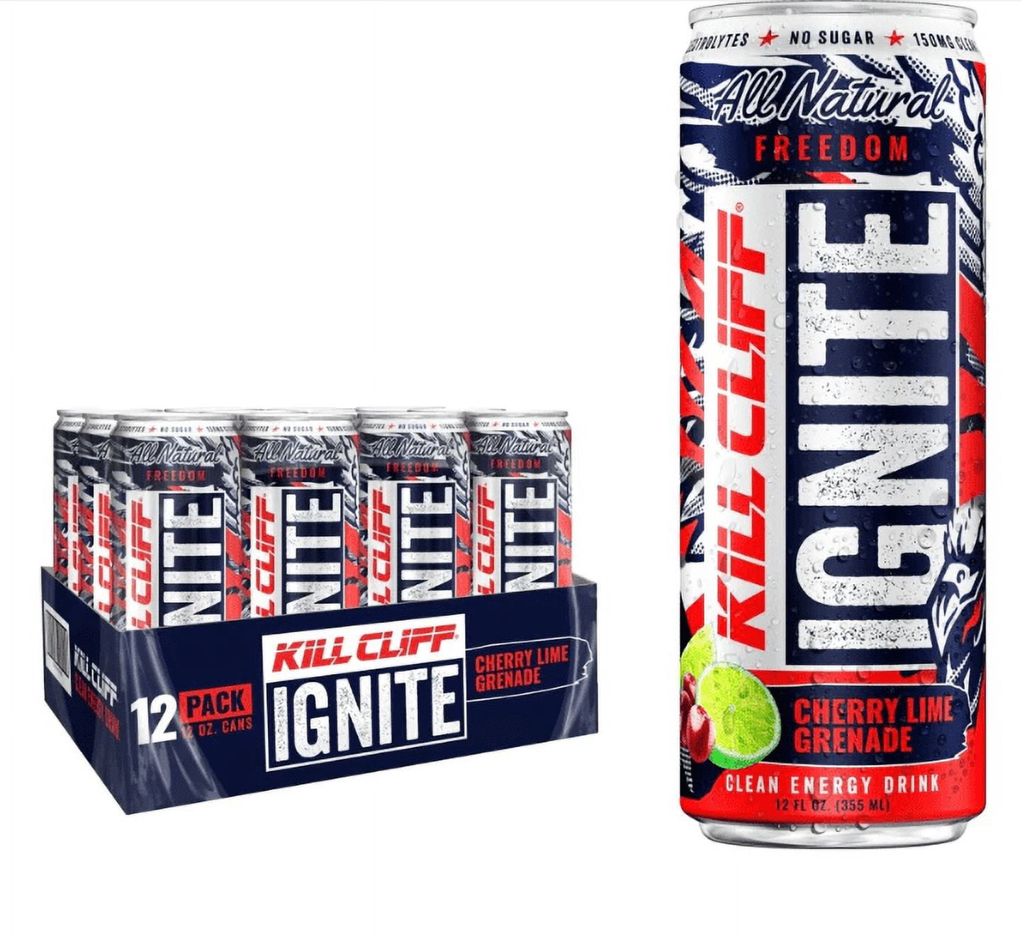 Kill Cliff Ignite Cherry Lime Grenade, 12oz 12CT CLEAN ENERGY DRINK