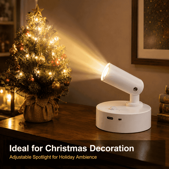 Sycees 2 Pack Magnetic Motion Sensor Wall Light, 3 Color Dimmable Rechargeable LED Spotlight for Stairs Bedroom Bathroom