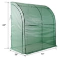 thumbnail image 2 of 3 Tier Lean-To Portable Greenhouse Walk-In Heavy Duty Garden Greenhouse with 2 Roll-Up Zipper Doors PE Weatherproof Cover Indoor Outdoor Use for Plants 79"x39"x83", 2 of 12