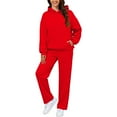 thumbnail image 3 of Niaviben Sweatpants and Hoodie Set for Women Jogger Sets for Women 2 Piece Long Sleeve Set Comfy Sets for Women Clothing Long Sleeve Sets Casual Sets for Women Fall Sweater Sets for Women Red 2XL, 3 of 9