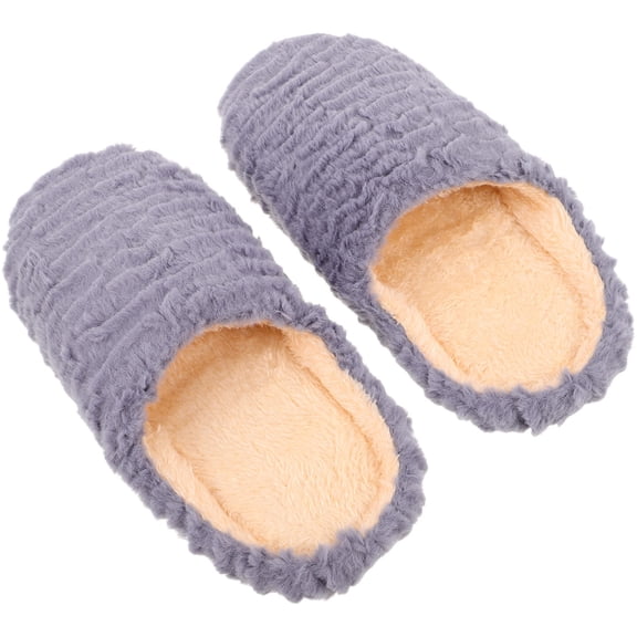 CTIRCHIU 1Pair Comfortable Grey Soft Sole Slippers for Indoor Use with Silent Non Skid Sole