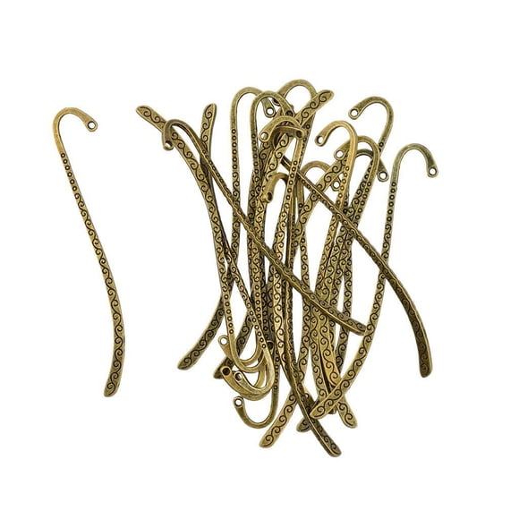 Marcapáginas Seitruly con patrón de línea de abalorios de bronce 20 piezas