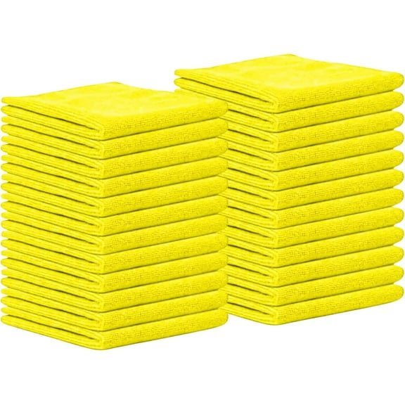 Microfiber Cleaning Cloth for Kitchen & households, Towels for Cars. (300gsm) (Pack of 50 Yellow)