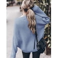 thumbnail image 5 of Women's Oversized Sweaters Batwing Sleeve Mock Neck Jumper Tops Chunky Knit Pullover Sweater, 5 of 10