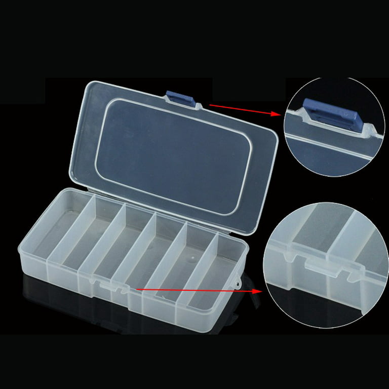 BAMILL 6-grid Compartment Rectangular Transparent Plastic Screw Storage Box  Case