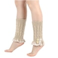 thumbnail image 4 of AINIYS Boot Cuffs Crochet Lace Leg Warmer Knited Boot Cuffs Topper Socks Cuffs for Women Girls Winter Warm Beige Free Size, 4 of 5