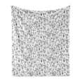 thumbnail image 1 of Vodka Soda Soft Flannel Fleece Throw Blanket, Continuous Monochrome Sketch Cocktails of Various Kinds Illustration, Cozy Plush for Indoor and Outdoor Use, 70" x 90", Charcoal Grey White, by Ambesonne, 1 of 5