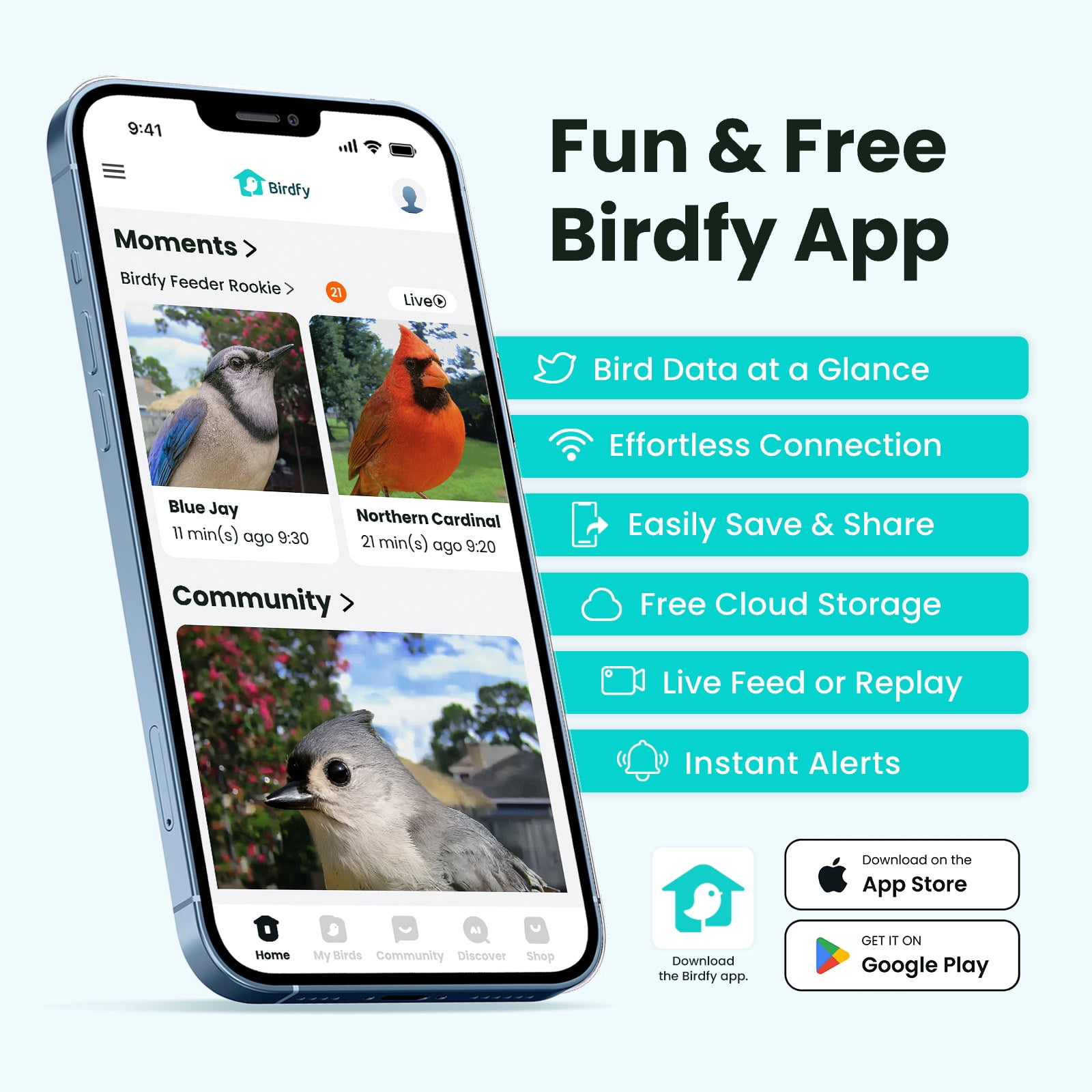 Birdfy Smart Bird Feeder with Camera, 60FPS Smooth Video, AI Bird Identification & Instant Alerts, Auto Capture, Perfect Gift for Bird Lovers