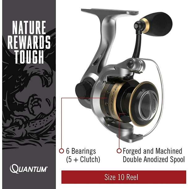 Quantum Strategy Spinning Reel And 2-Piece Fishing Rod Combo, Im7 Graphite Rod With Cork Handle, Continuous