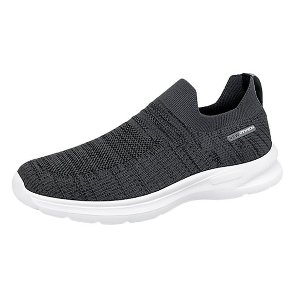 TOWED22 Men s Slip on Walking Shoes Light Breathable Non Slip Running Shoes Casual Fashion Sneakers Mesh Workout Sports Dark Gray 43