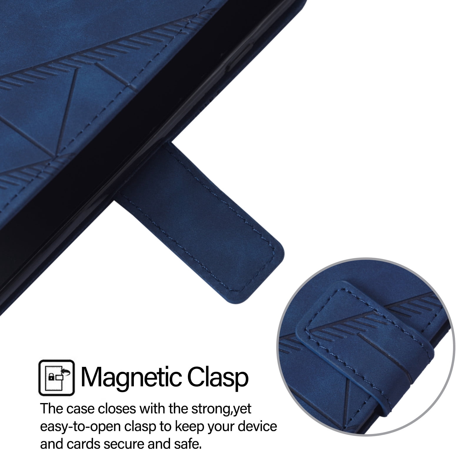 Case for TCL Nxtpaper 70 Pro Wallet PU Leather Case with Card Slots Kickstand Shockproof Magnetic Flip Phone Cover, Blue