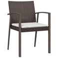 thumbnail image 6 of vidaXL 9 Piece Patio Dining Set with Cushions Poly Rattan and Steel, 6 of 105