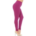 thumbnail image 2 of Buttery Smooth Basic Solid Leggings - Extra Plus Size - 3XL 4XL 5XL - EEVEE Magenta XPlus One Size, 2 of 2