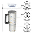 thumbnail image 4 of Modern 40oz Tumbler– Stainless Steel Insulated Tumbler with Handle and Straw, Large Capacity Travel Cup for Hot & Cold Drinks, 4 of 7