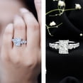 thumbnail image 4 of Rosec Jewels Lab Grown Diamond Radiant Cut Engagement Ring with Side Stones (IGI Certified, E-VS1 Quality) - 3 Carat Diamond Ring, 925 Sterling Silver, US 4.00, 4 of 9