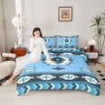 thumbnail image 4 of Manfei Retro Boho Aztec Bedding Comforter Set,bohemian Exotic Style Twin Comforter Sets,White Blue Bedding Set For Boys Kids,Luxury Bedroom Decor Reversible,2-Piece, 4 of 8