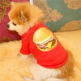 thumbnail image 3 of Flmtop Pet Shirt Cartoon Print Sweat-absorbent Red Color Dog Two-legged T-shirt for Casual Red, 3 of 9