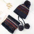 thumbnail image 5 of Gorro de invierno, conjunto de bufanda circular peruana, gorros con orejeras para esquiar, doble capa, 5 of 5