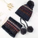 thumbnail image 5 of Gorro de invierno, conjunto de bufanda circular peruana, gorros con orejeras para esquiar, doble capa, 5 of 5