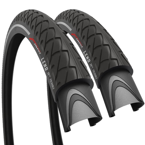 Fincci 26x1.95 Bike Tires (50-559) Foldable Reflective for MTB, Hybrid and Road Bikes, 2-Pack