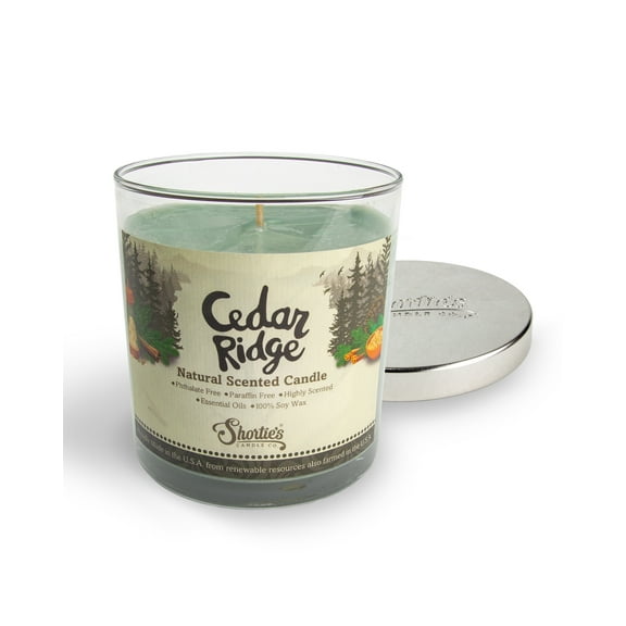 Cedar Ridge Scented Natural Soy Candle, Essential Fragrance Oils, 100% Soy, Phthalate & Paraben Free, Clean Burning, 9 Oz.
