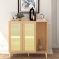 thumbnail image 1 of Homycasa Shoe Cabinets Sideboard with Faux Rattan Double Doors and 4 Shelves Storage, 1 of 9