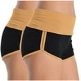 thumbnail image 2 of High Waisted Womens Biker Shorts, 2PC Women FashionElastic Waist Summer Solid Casual Outing Shorts Pants,Orange 1 S, 2 of 8