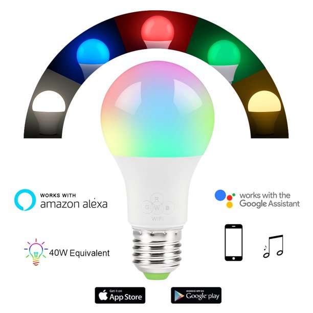 rør præmedicinering emne Jeobest WiFi Smart LED Bulb - WiFi LED Light Bulb Color Changing Light Bulbs  with Smartphone Controlled Daylight & Night Light Home Lighting Works with  Alexa and Google Assistant - Walmart.com