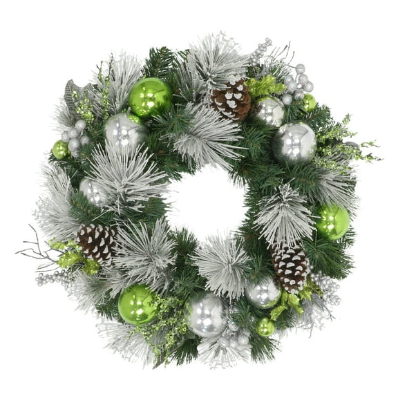Puleo International  24" Decorated Artificial Wreath - Green