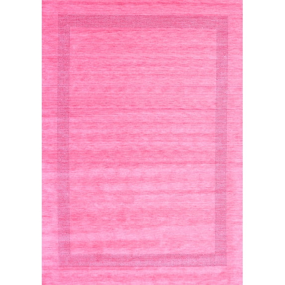 Ahgly Company Indoor Rectangle Abstract Pink Contemporary Area Rugs, 8' x 10'