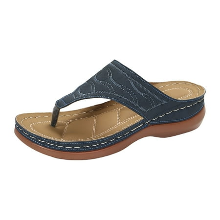 

WNVMWI Sandals Women House Slippers Beach Women s Sandals Navy Shoes Slippers Flip Flops Women Shoes Wedge Thick Soled Sandals Fashionable One Foot Thongs Bohemian Sandals Wedge Platform San Size 40