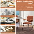 thumbnail image 6 of Costway Set of 2 Modern Linen Fabric Dining Chairs Padded Kitchen Accent Armchair Orange, 6 of 9