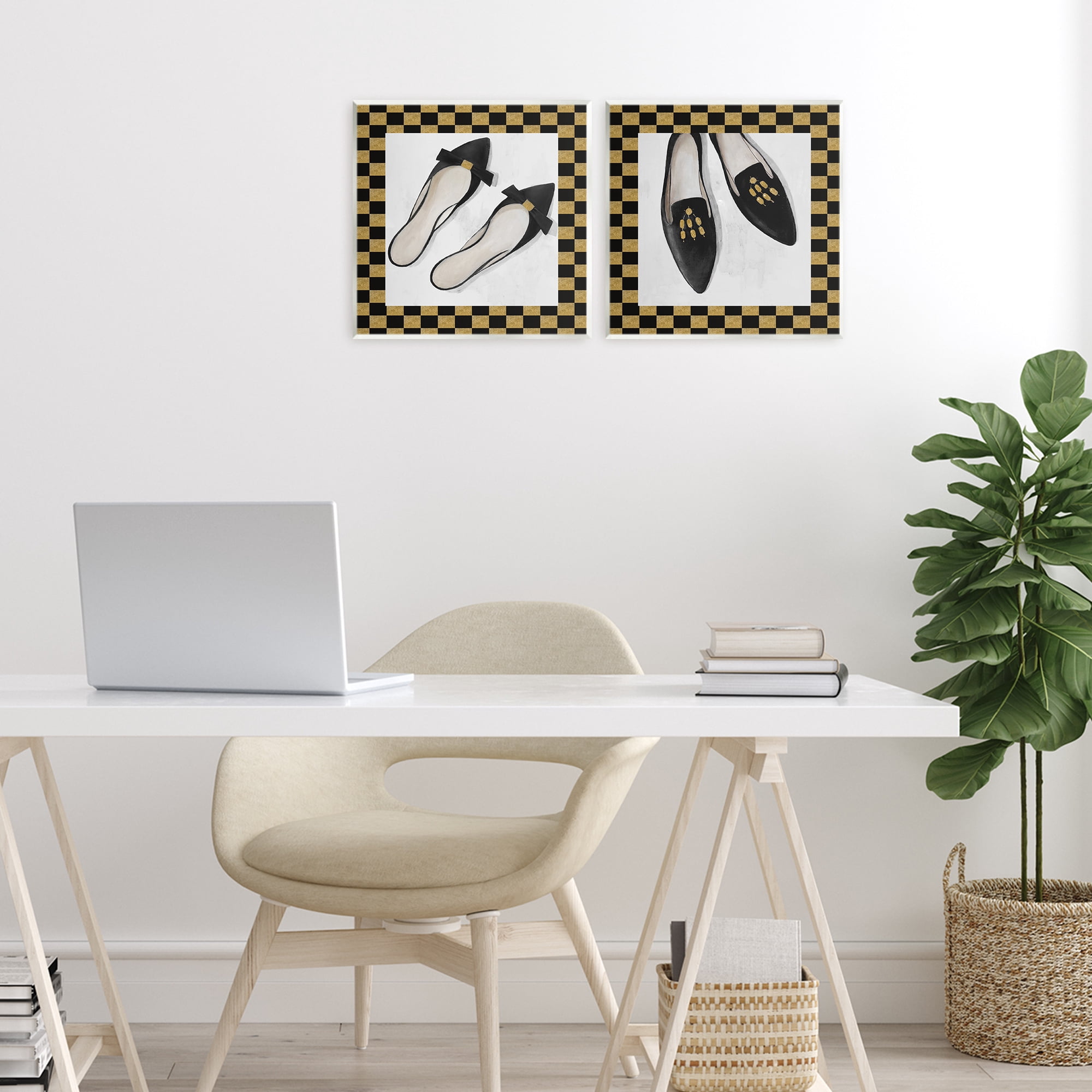 Stupell Industries Black Flats & Sliders 2 Piece Wall Plaque Art Set, design by Lorenzo Collective