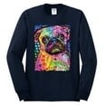 thumbnail image 3 of Funny Neon Pug | Dean Russo Art Animal Lover Mens Long Sleeve Shirt, Navy, Large, 3 of 6