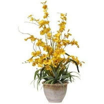 Nearly Natural  Dancing Lady Silk Orchid Arrangement - Yellow