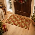 thumbnail image 3 of QISIWOLE Christmas Doormat with Red Bows & Trees Pattern, 18x30 Inch Indoor Outdoor Xmas Door Mat, Winter Welcome Front Door Mat for Porch Decor Warming Gift, 3 of 5
