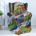 thumbnail image 4 of Summer Soft Flannel Fleece Throw Blanket, Collage with 9 Different Square Framed Freshening Summer Landscapes Rural Nature, Cozy Plush for Indoor and Outdoor Use, 70" x 90", Multicolor, by Ambesonne, 4 of 5