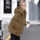 thumbnail image 1 of TaTaai Plush Lined Hooded Coat for Women， Winter Warm Fleece Jacket with Long Sleeves， Cozy Loose Fit Outerwear for Holiday Season Gift, 1 of 9